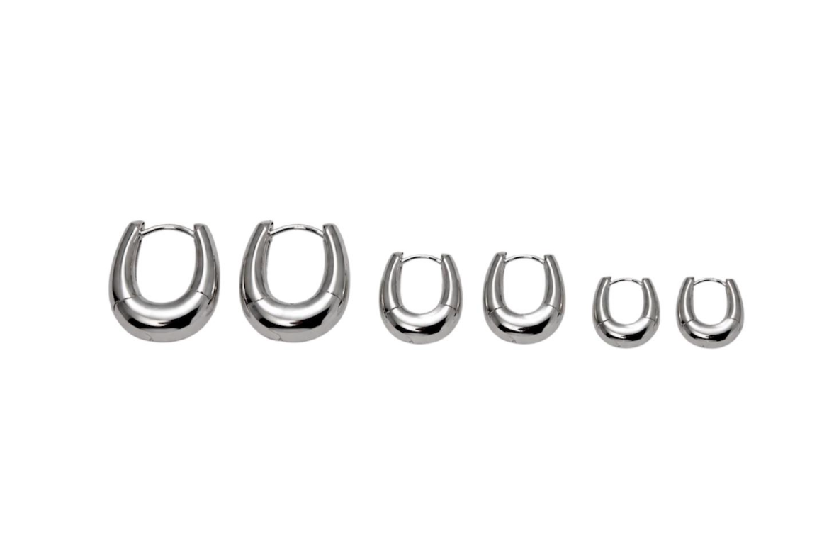 Argollas chunky plateadas