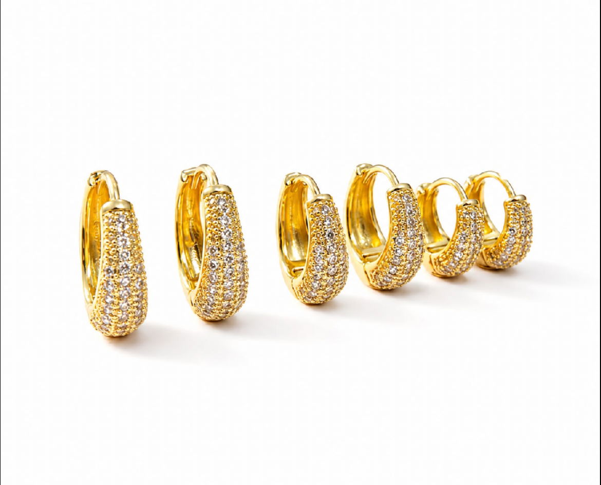 Argollas Golden sparkling
